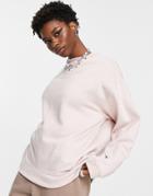 Topshop Oversized Sweat In Light Pink