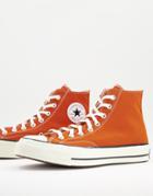Converse Chuck 70 Hi Sneakers In Rust Orange