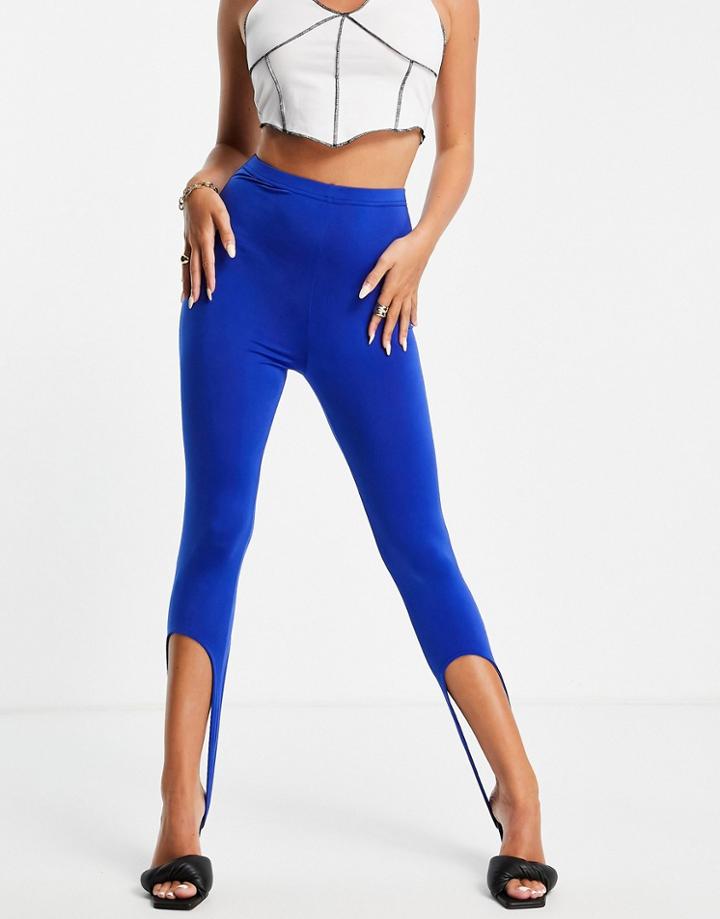 Public Desire High Waist Stirrup Leggings In Cobalt-blues