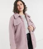 Threadbare Curve Kaila Oversized Jacket In Lilac-purple