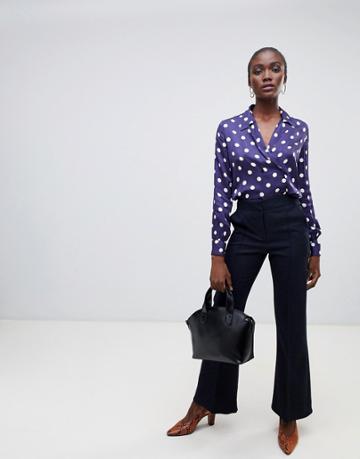 Finery Barby Flared Tailored Pants - Navy