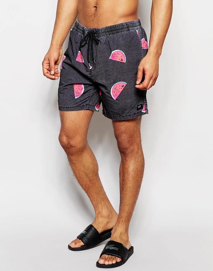 Globe Slice 16.5 Inch Swim Shorts - Black