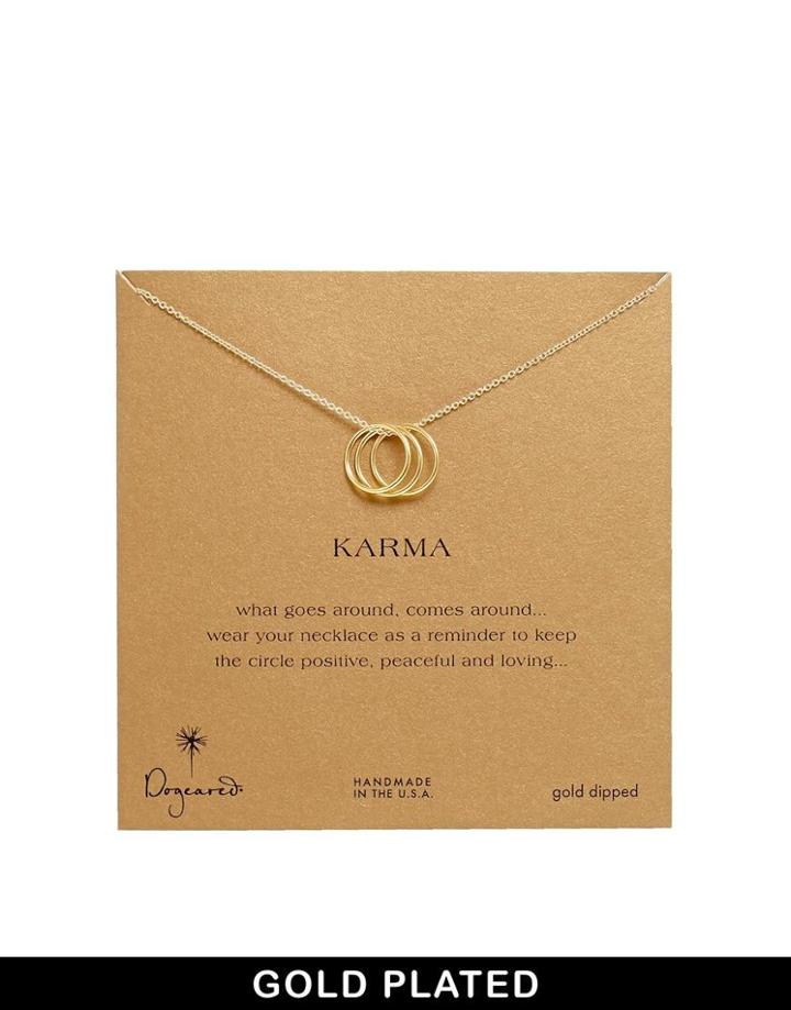 Dogeared Gold Plated Triple Karma Ring Necklace