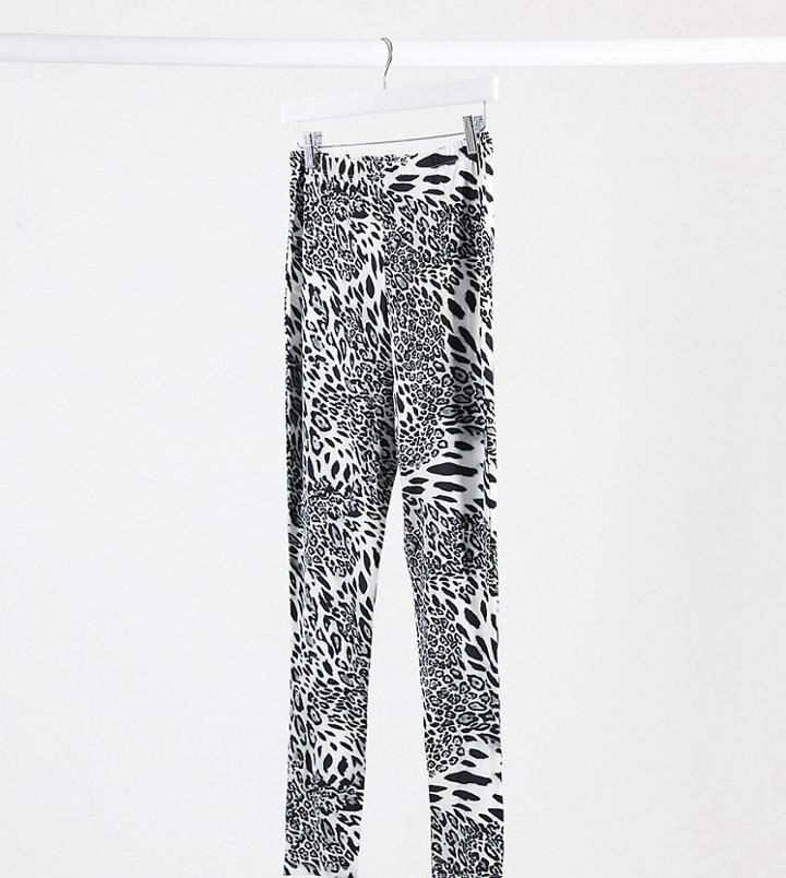 Asos Design Maternity Legging In Mono Animal Print-multi