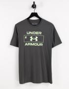 Under Armour Training Chest Print T-shirt In Gray-grey