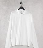 Collusion Unisex Oversized Long Sleeve Polo In Knit Jersey In White