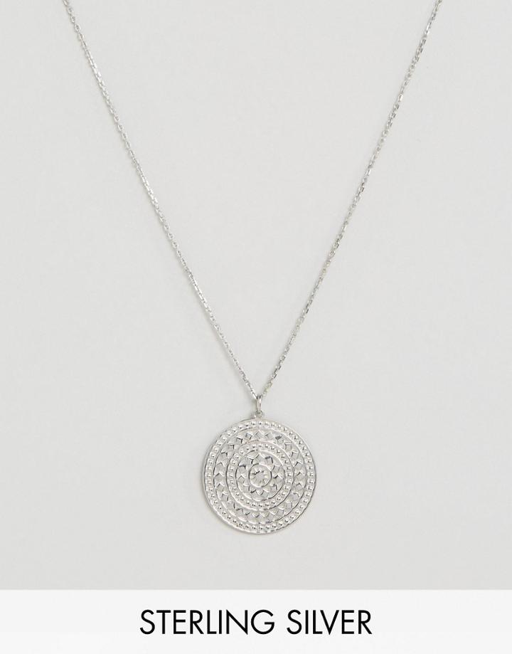 Carrie Elizabeth Sterling Silver Large Geo-tribal Disc Pendant - Silve