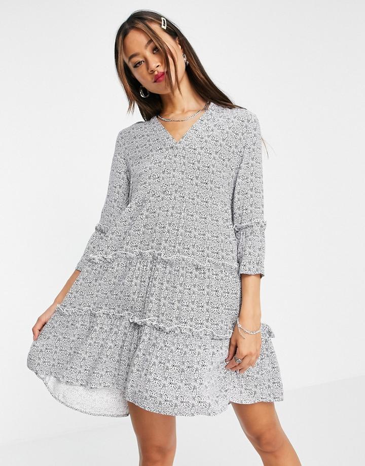 Vero Moda Smock Dress In Print-navy