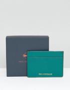 Paul Costelloe Leather Card Holder In Green - Green