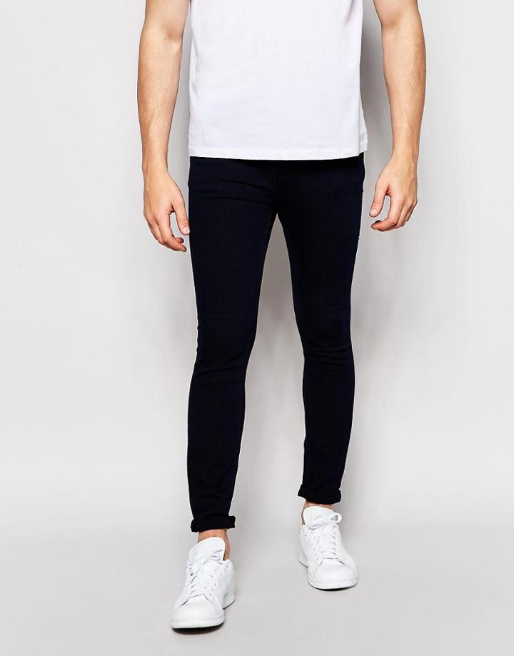 Pull & Bear Super Skinny Jeans In Indigo - Dark Blue