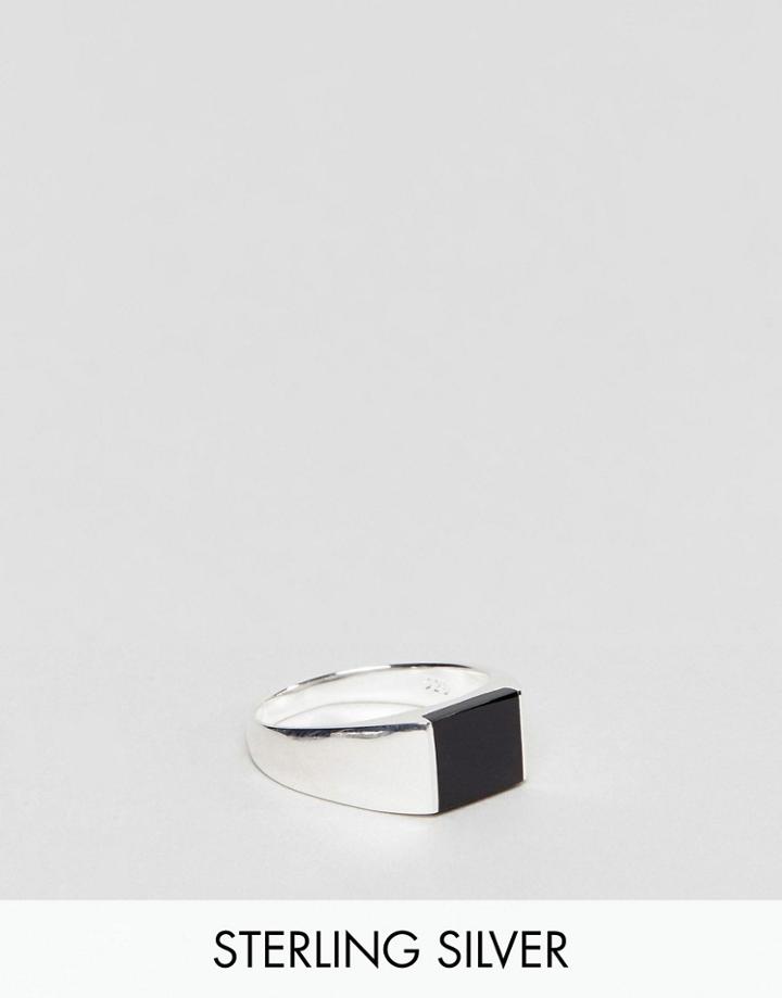 Asos Smart Sterling Silver Signet Ring - Silver
