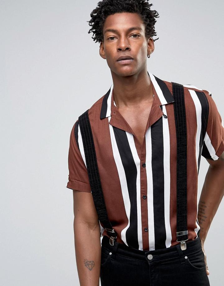 Asos Suspenders In Black Velvet - Black