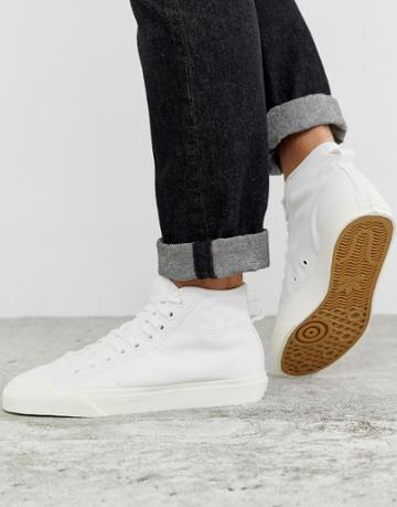 Adidas Originals Nizza Hi-top Sneakers In Off White