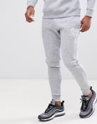 Gym King Skinny Joggers In Gray Marl With Logo - Gray