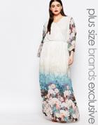 Truly You Floral Border Print Maxi Dress - Multi