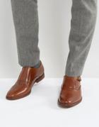 Aldo Catallo Monk Leather Shoes - Tan