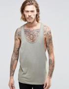 Asos Tank With Extreme Racer Back In Green - Green