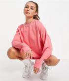 Asos Design Tracksuit Oversized Sweat / Ribbed Legging Shorts In Coral-blues