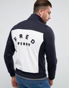 Fred Perry Slim Fit Embroidered Track Jacket Navy - Navy