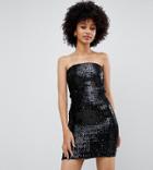 New Look Strapless Dress In Sequin - Black