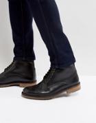 Silver Street Milled Boots In Black Leather - Black