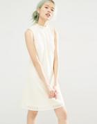 Monki Lace Shift Dress - White