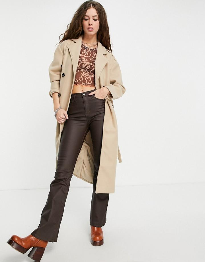 Only Oversized Tailored Coat In Sand-neutral