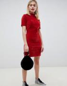 Asos Design Cord Mini Dress In Rust - Black