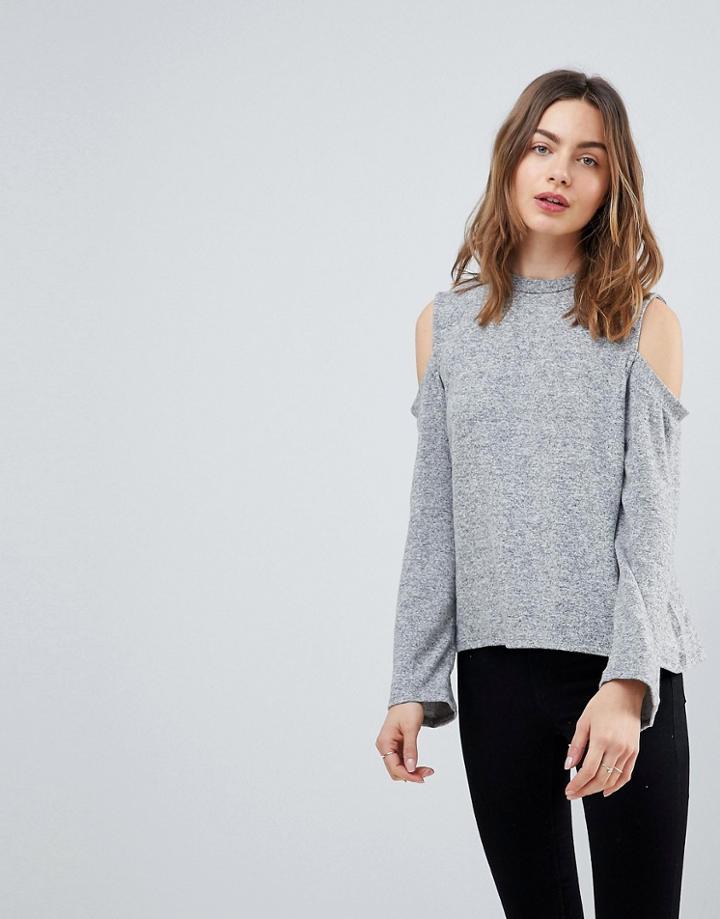 Nytt Vivian Cold Shoulder Top - Black