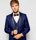 Selected Homme Exclusive Tuxedo Suit Jacket With Shawl Lapel In Skinny Fit - Blue