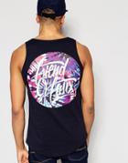 Friend Or Faux Tank Tye Dye Logo - Navy