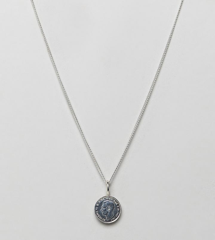 Katie Mullally English Farthing Pendant Necklace In Sterling Silver - Silver