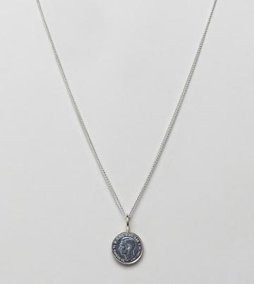 Katie Mullally English Farthing Pendant Necklace In Sterling Silver - Silver