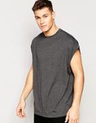 Asos Super Oversized T-shirt In Charcoal - Charcoal Marl