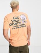 Crooked Tongues T-shirt With Get Your Greens Back Print In Orange