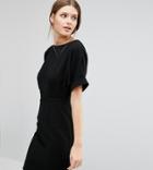 Asos Tall Smart Woven Mini Dress With V Back - Black