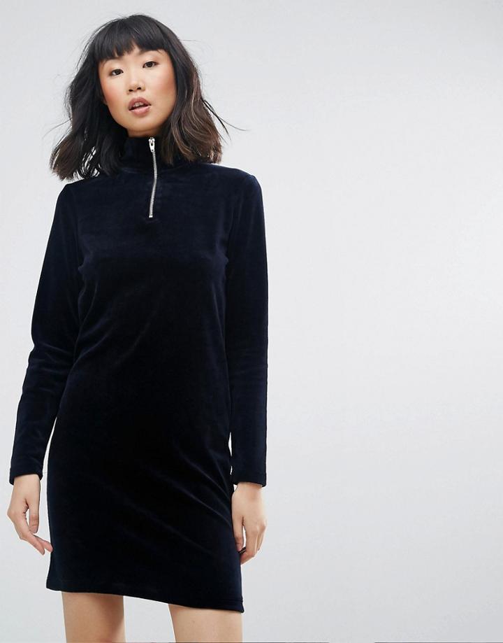 Moss Copenhagen High Neck Dress - Navy