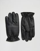 Barneys Black Leather Biker Gloves - Black