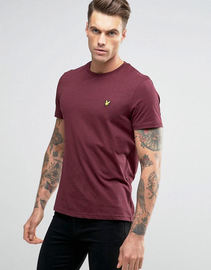 Lyle & Scott T-shirt Eagle Logo In Burgundy Marl - Red