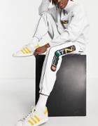 Crooked Tongues Set Sweatpants With Side Prints In White Heather