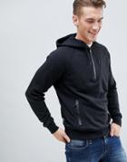 Dissident Gym Half Zip Hoodie - Black