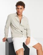 New Look Cord Overshirt In Off White