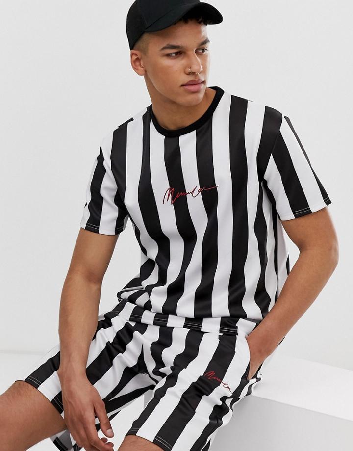 Mennace Two-piece T-shirt In Black Stripe - Black