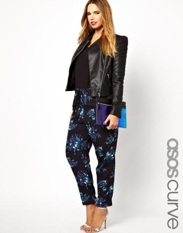 Asos Curve Exclusive Woven Peg Pant In Winter Floral