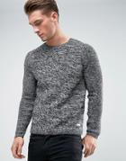Only & Sons Knitted Sweater With Raglan Sleeve And Mixed Yarn - Black