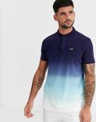 Hollister Modern Collar Icon Logo Pique Polo In Navy Ombre