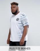 Jacamo Plus T-shirt With Geo-tribal Fade In White - White
