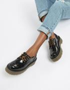 Pull & Bear Chunky Sole Brogues In Black - Red