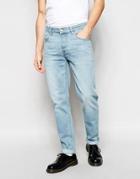 Asos Stretch Slim Jeans In Light Blue Wash - Blue