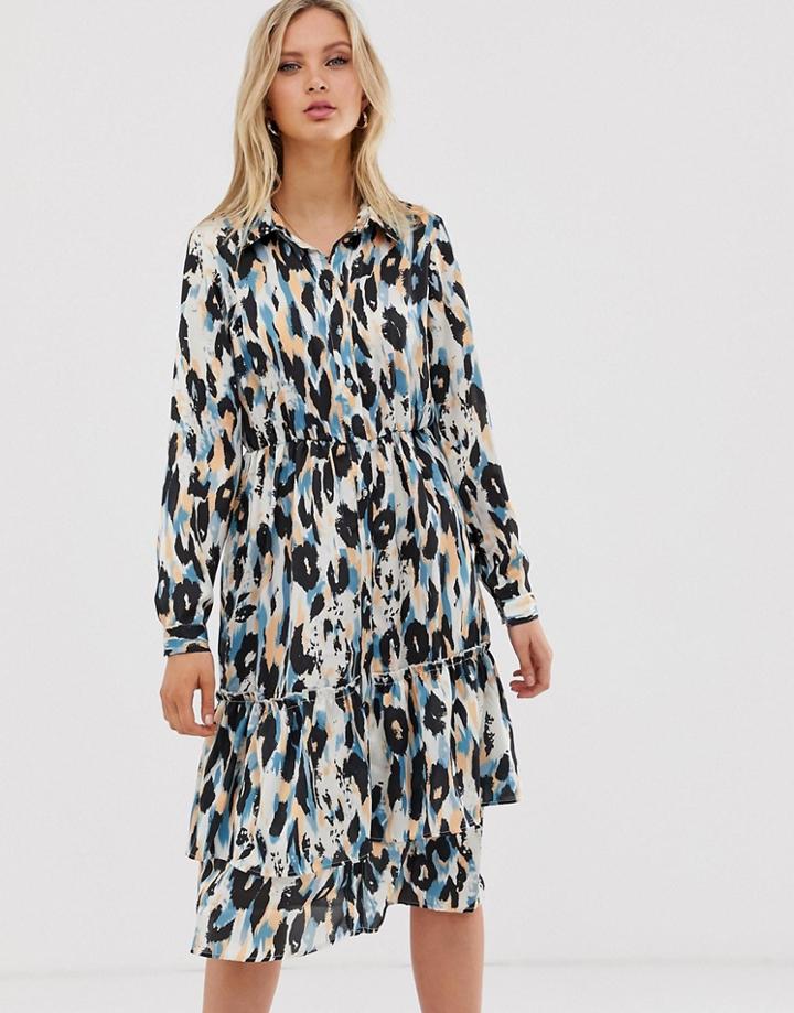 Y.a.s Animal Print Shirt Dress - Multi